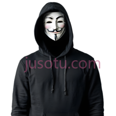 人物,戴着盖伊·福克斯面具,黑色连帽衫PNG