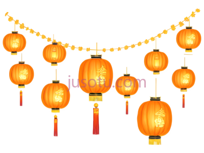 灯笼,中国,橙色, PNG