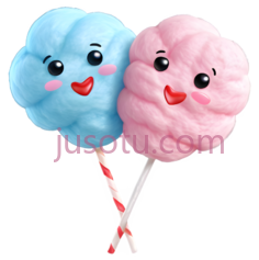 棉花糖,卡通,蓝色,粉色PNG