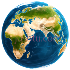 地球仪,卡通,蓝色,绿色,黄色PNG