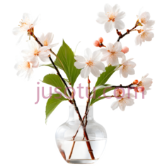 花瓶,樱花, PNG
