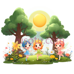 精灵,卡通,粉色PNG