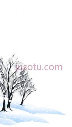 雪树,插画,白色, PNG