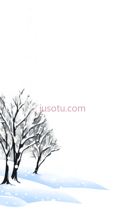 雪树,插画,白色, PNG