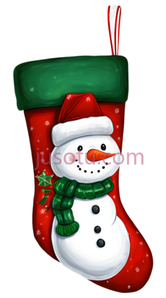 圣诞袜,卡通,红色, 绿色, 白色PNG