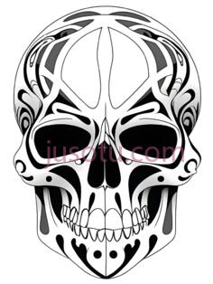 骷髅,装饰性图案,白色PNG