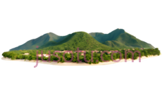 岛屿,卡通,绿色PNG