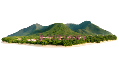 岛屿,卡通,绿色, PNG