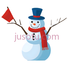雪人,卡通,蓝色帽子,红色围巾PNG