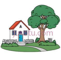 房子,卡通,白色,红色,蓝色PNG