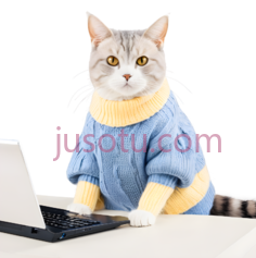 猫,穿着蓝色,黄色的毛衣,灰白相间PNG