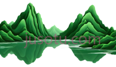 山峰,抽象,绿色PNG