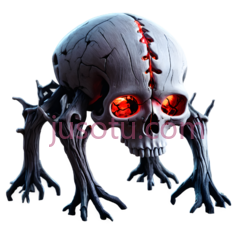 骷髅,哥特式,白色,红色PNG