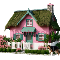 小屋,童话,粉色PNG