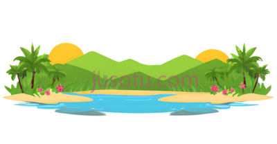 夏季,风景, PNG