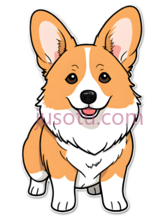 柯基犬,卡通,棕色,白色PNG