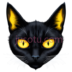 猫,卡通,黑色, 黄色PNG