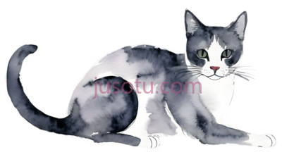 水彩,猫, PNG