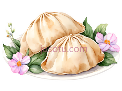 包子,手绘,米黄色, PNG