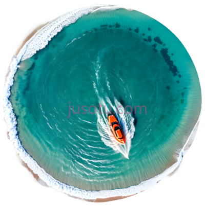 船,俯视图,橙色, PNG