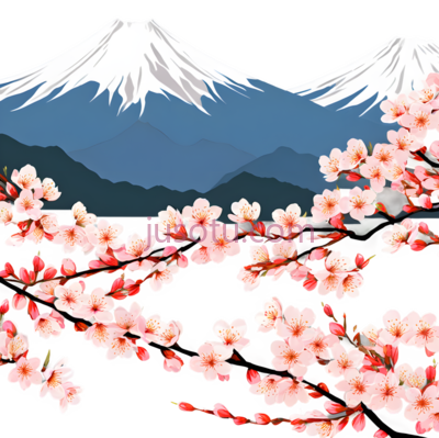 樱花树,插画,粉色, PNG