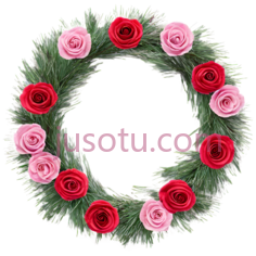 花环,圆形,红色,粉色PNG