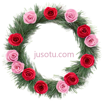 花环,圆形,红色,粉色, PNG
