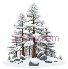 雪松,插画,白色, PNG