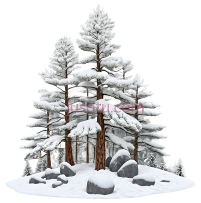 雪松,插画,白色, PNG