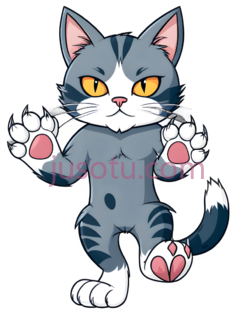 猫,卡通,灰色,白色,黑色PNG