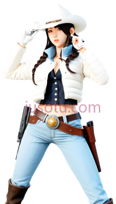 牛仔女孩,西部,白色,蓝色,棕色PNG