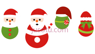 雪人,圣诞老人,圣诞树,礼物盒,卡通,绿色,红色, PNG