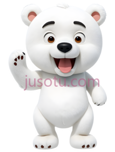 北极熊,卡通,白色PNG