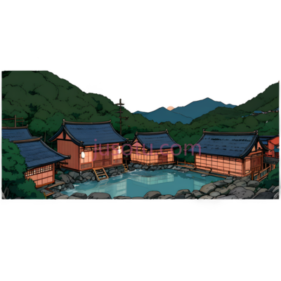 小木屋,日式建筑,棕色屋顶,墙壁, PNG