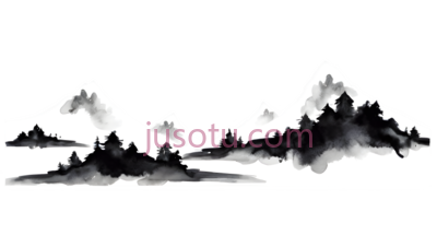水墨山水画, PNG