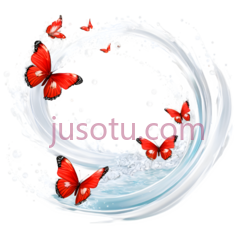 蝴蝶,抽象,红色PNG