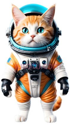 猫,宇航员,橙色,白色PNG