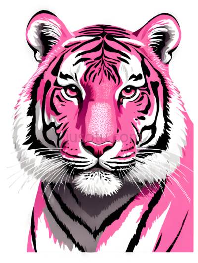 老虎,插画,粉色, PNG