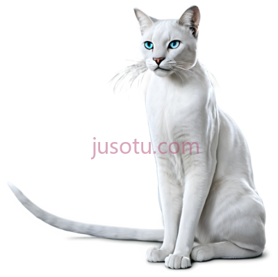 猫,坐姿,白色, PNG
