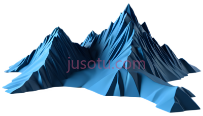 山峰,3D渲染,蓝色, PNG