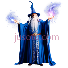 巫师,魔法师装束,蓝色PNG