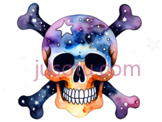 骷髅,卡通,蓝色,紫色,粉色PNG