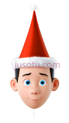 圣诞帽,卡通,红色带白色绒球PNG