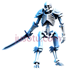 骷髅战士,卡通,白色PNG