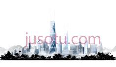 城市天际线,剪影,白色PNG
