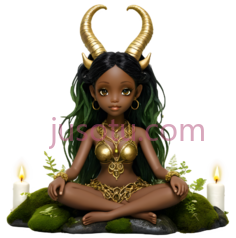 女巫,卡通,金色,绿色PNG