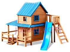 木屋,滑梯PNG