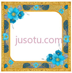 花边,复古,金色,蓝色PNG