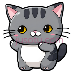 小猫,可爱卡通,灰色PNG