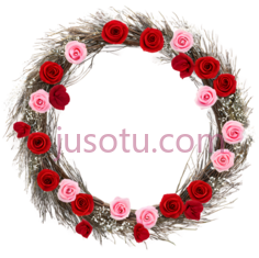 花环,圆形,红色,粉色PNG